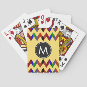 Trendy Chevron Stripes Pattern #8 Playing Cards