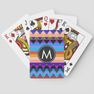 Trendy Chevron Stripes Pattern #9 Playing Cards