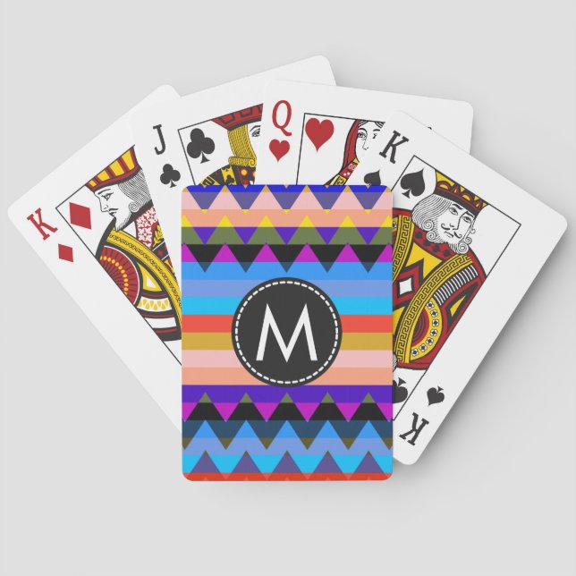 Trendy Chevron Stripes Pattern #9 Playing Cards (Back)