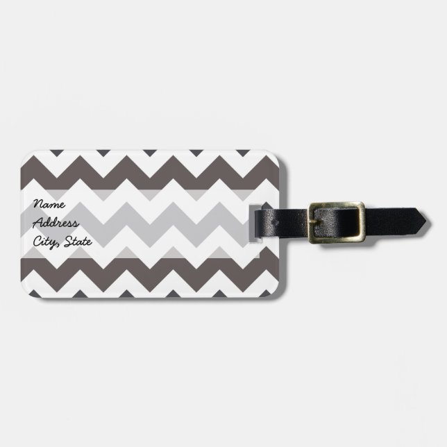 Trendy Chevron Zigzag Pattern 7 Luggage Tag (Front Horizontal)
