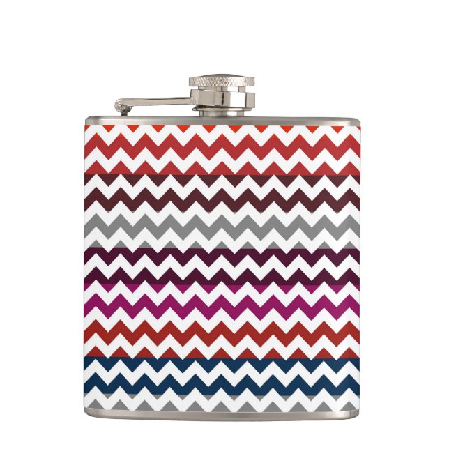 Trendy Chevron Zigzag Pattern Hip Flask (Front)