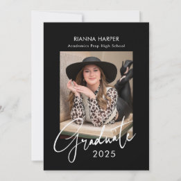 Trendy Chic 2 Photos Graduation Open House Announcement