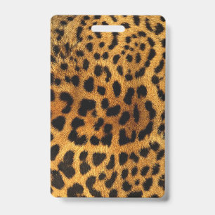 trendy chic animal pattern brown leopard print badge