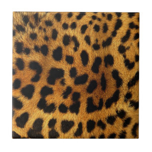 trendy chic animal pattern brown leopard print tile