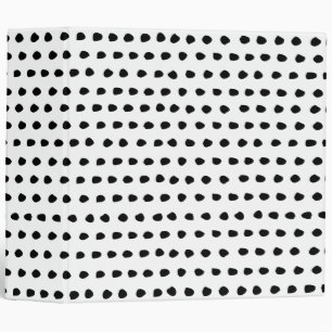 Trendy Chic Black and White Dots Pattern Binder