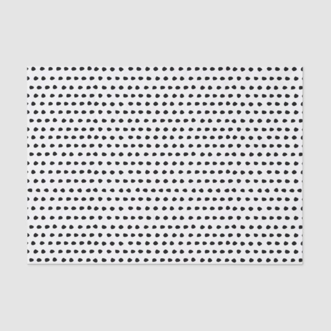 Trendy Chic Black and White Dots Pattern Tissue Paper (Front)