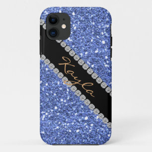 TRENDY CHIC BLUE CRYSTAL BLING I phone 5 COVER