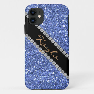 TRENDY CHIC BLUE CRYSTAL BLING  I phone 5 COVER