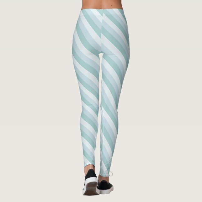 Trendy Chic Blue Green Template Pastel Colour Leggings (Back)