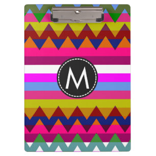 Trendy Chic Chevron Stripes Pattern #26 Clipboard