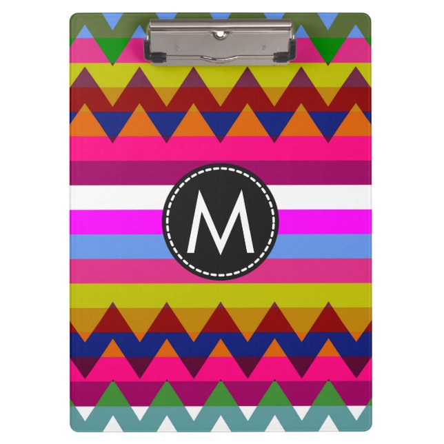 Trendy Chic Chevron Stripes Pattern #26 Clipboard (Front)
