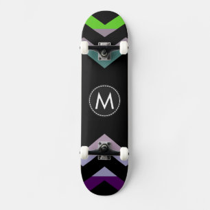 Trendy Chic Chevron Stripes Pattern #7 Skateboard