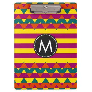 Trendy Chic Chevron Stripes Pattern Clipboard