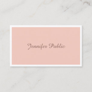Trendy Chic Freehand Script Elegant Modern Plain Business Card
