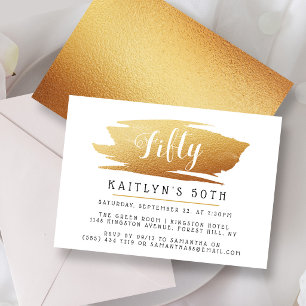 Trendy & Chic Gold Foil Ladies Birthday Invitation