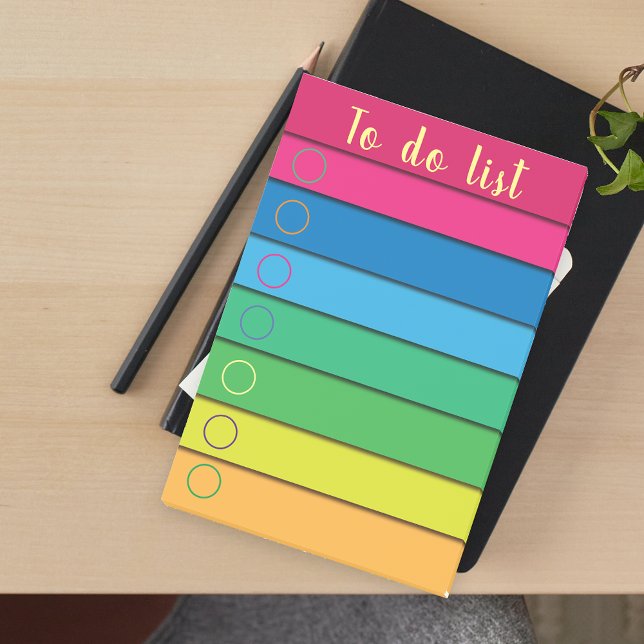 Trendy Chic Horizontal Rainbow Stripes To Do List Post-it Notes (Creator Uploaded)