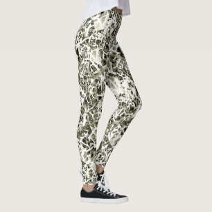Trendy Chic LavishlyOn Winter White Camo Leggings