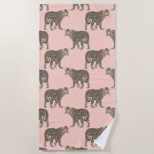 Trendy Chic Leopard Animal Pattern Beach Towel