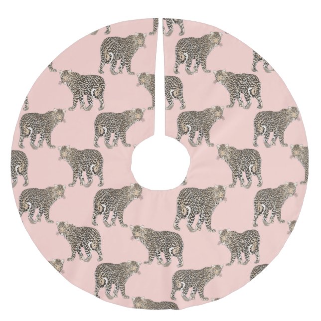 Trendy Chic Leopard Animal Pattern Brushed Polyester Tree Skirt (Front)