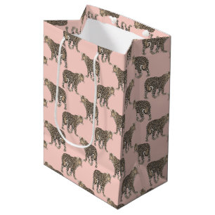 Trendy Chic leopard animal pattern Medium Gift Bag