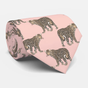 Trendy Chic Leopard Animal Pattern Tie