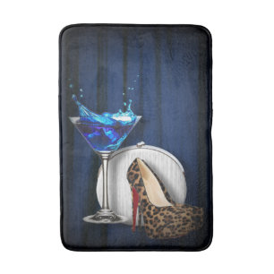 Trendy chic martini cocktail party girl stilletos bath mat