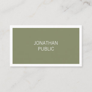 Trendy Chic Minimalist Design Simple Plain Stylish Business Card