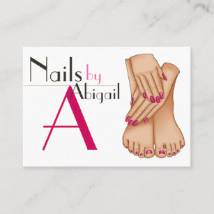 Trendy Chic Nail Technician Manicure Pedicure Business Card