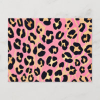 Trendy Chic Pink Peach Leopard Animal Print