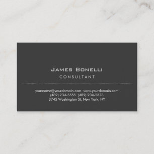 Trendy Chic Plain Grey Consultant Business Card