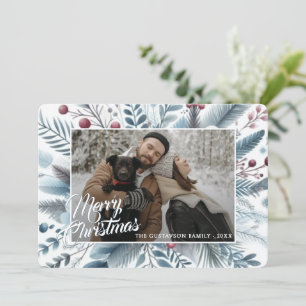 Trendy Chic Red Floral Berries Holiday Wreath