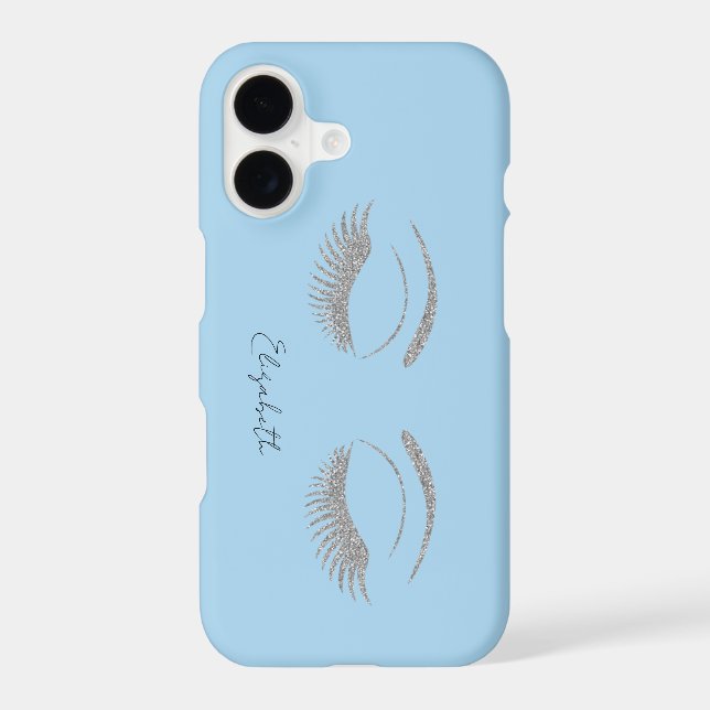 Trendy Chic Silver Glitter Faux Lashes (Back)