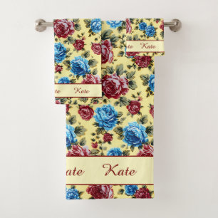 Trendy Chic Stylish Floral Vintage  Bath Towel Set