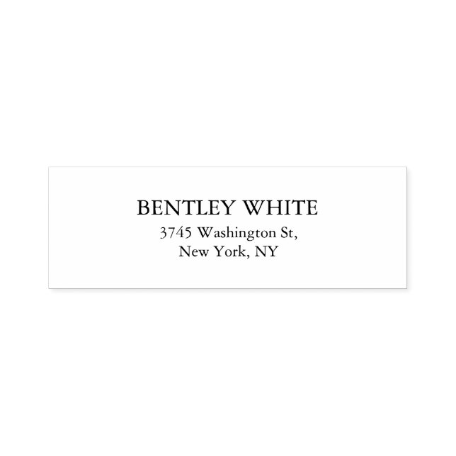Trendy Chic White Stylish Simple Plain Elegant Self-inking Stamp (Design)