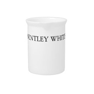 Trendy Chic White Stylish Simple Plain Your Name Pitcher