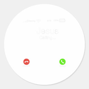 Trendy Christian Graphic  Jesus Calling Classic Round Sticker