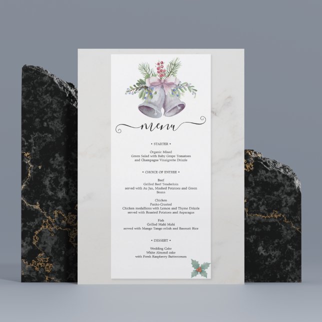 Trendy Christmas Bell Party Elegant Holidays Menu (Trendy Christmas Bell Party Elegant Holidays Menu)