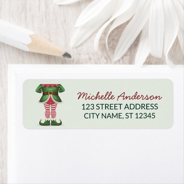 Trendy Christmas Holiday Elf Feet Return Address   (En situation)