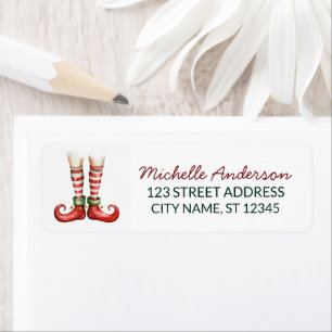Trendy Christmas Holiday Elf Feet Return Address  