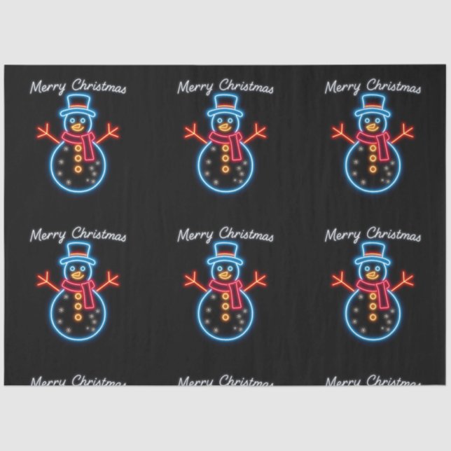 Trendy Christmas Neon Holiday Collection Tissue Paper (Front)