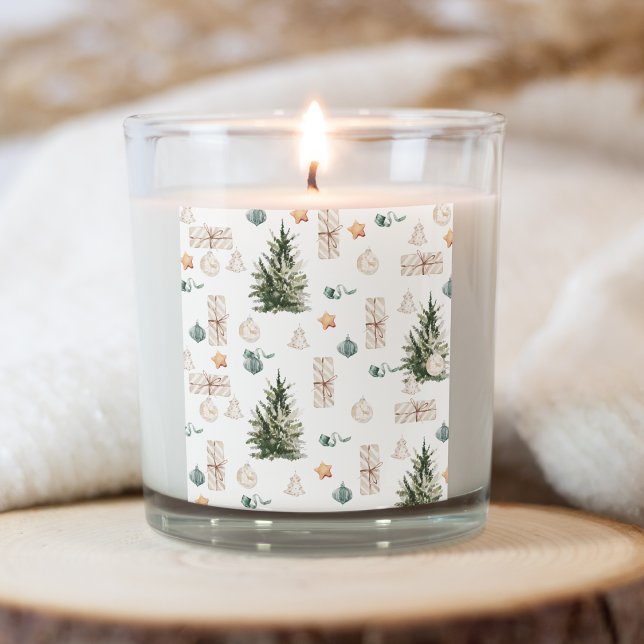 Trendy Christmas Pattern | Watercolor  Square Sticker (Creator Uploaded)