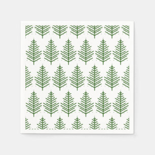 Trendy Christmas Tree Winter Pattern Napkin