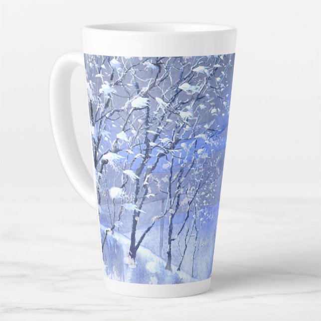 Trendy Christmas Winter Woods Latte Mug (Left Angle)
