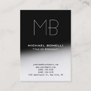 Trendy chubby modern black gray business card