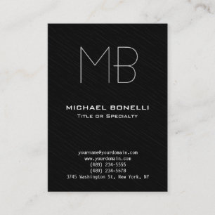 Trendy chubby modern black grey business card