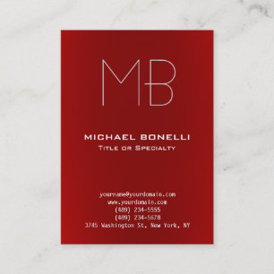 Trendy chubby modern red background business card