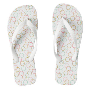 Trendy Circle Pattern Pair of Flip Flops