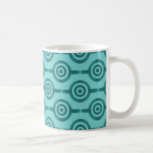 Trendy Circles Mug, Dazzling Teal Coffee Mug