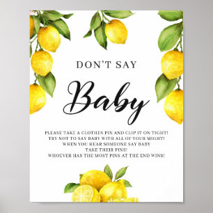 Trendy Citrus Lemons Don't Say Baby Game Sign