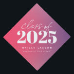 Trendy Class of 2024 Pink Gradient Calligraphy Graduation Cap Topper<br><div class="desc">Trendy Class of 2024 Pink Gradient Calligraphy Graduation Cap Topper features a fun and bright gradient in shades of pink,  lavender and purple,  along with stylish calligraphy and your graduation year.</div>